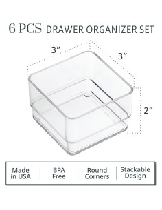 Organizadores de Cajones Apilables STORi - Set de 6 Transparentes 2