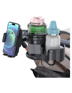 Soporte 3 en 1 para Taza y Teléfono HoneTeek - Negro