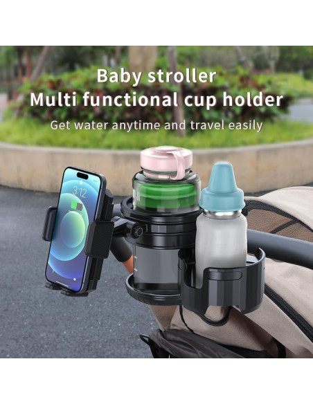 Soporte 3 en 1 para Taza y Teléfono HoneTeek - Negro