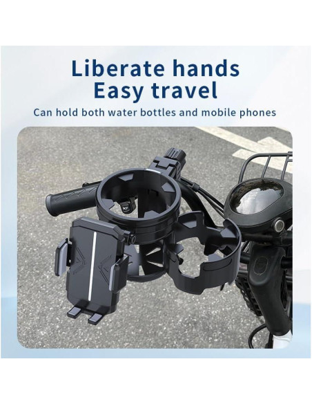 Soporte 3 en 1 para Taza y Teléfono HoneTeek - Negro