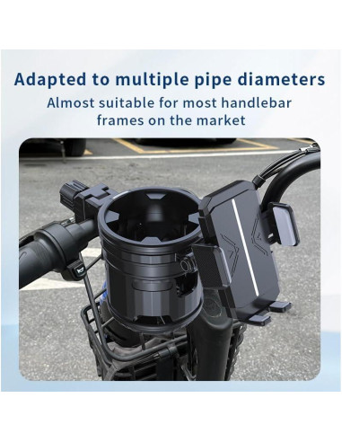 Soporte 3 en 1 para Taza y Teléfono HoneTeek - Negro