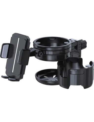 Soporte 3 en 1 para Taza y Teléfono HoneTeek - Negro