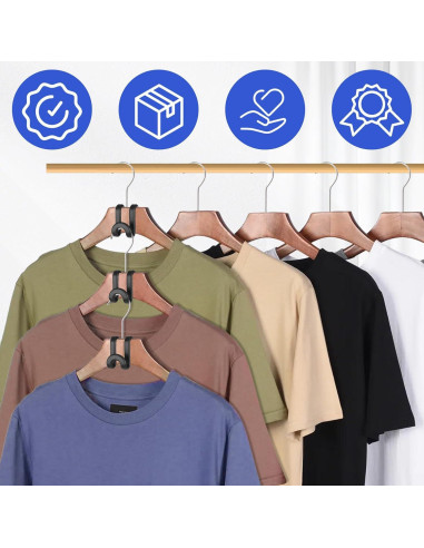 200 Ganchos Conectores para Perchas COMNICO, Plástico Negro