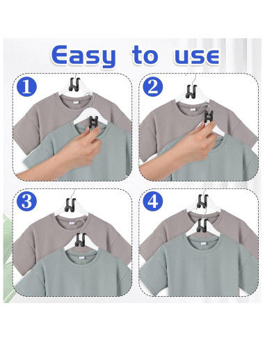 200 Ganchos Conectores para Perchas COMNICO, Plástico Negro