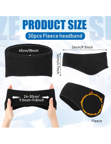 Banda Calentadora de Orejas Zhehao 30 Pcs Forro Polar