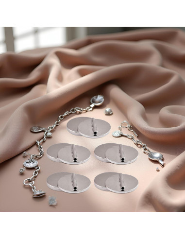 5 Piezas Convertidores de Broche Mini Plata Rosojodg
