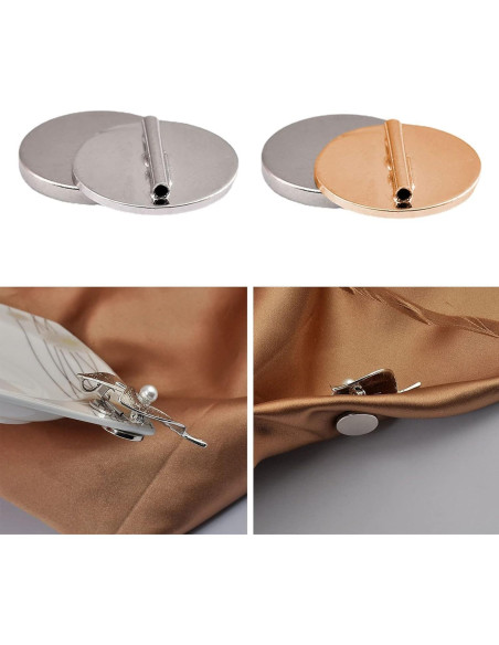 5 Piezas Convertidores de Broche Mini Plata Rosojodg