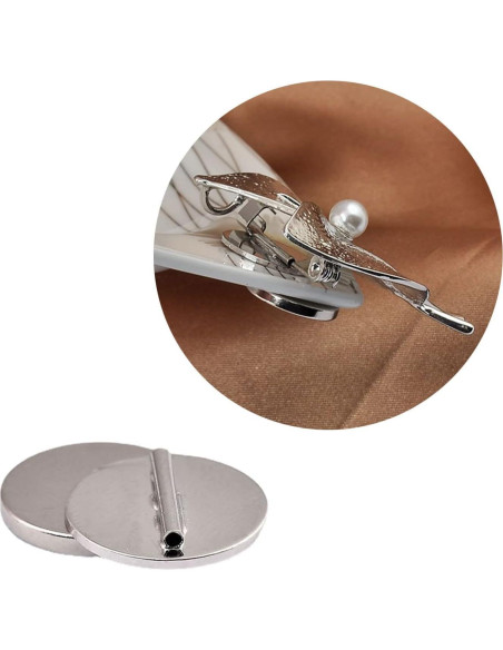 5 Piezas Convertidores de Broche Mini Plata Rosojodg