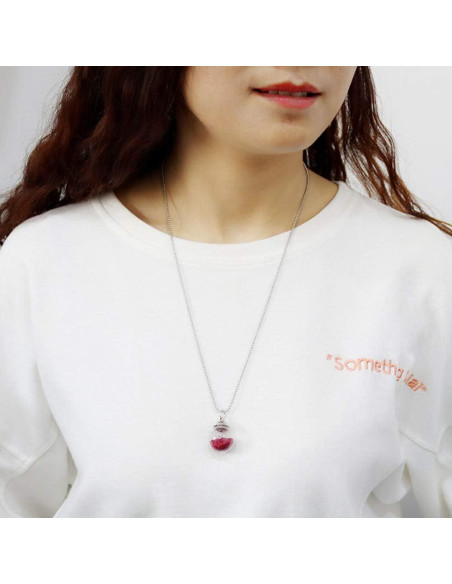 Collar de Vidrio Rellenable Bysxny 20MM con Urna de Cenizas