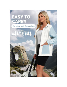 Chaqueta de Lluvia Ligera Zando para Mujeres Azul/Blanco T. Grande 2