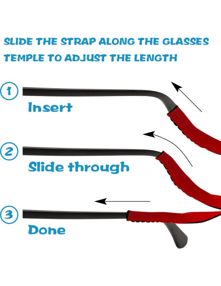 Paquete de 6 correas flotantes de neopreno para gafas