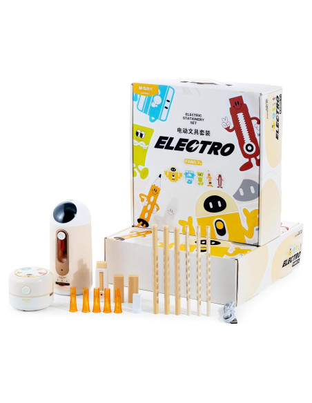 Conjunto de Papelería Eléctrica M&G HAPS2612 - Sacapuntas, Borrador y Aspiradora
