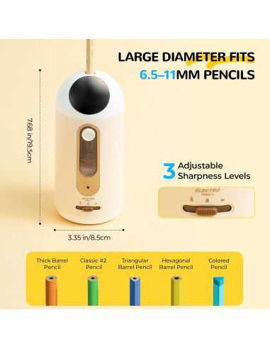 Conjunto de Papelería Eléctrica M&G HAPS2612 - Sacapuntas, Borrador y Aspiradora