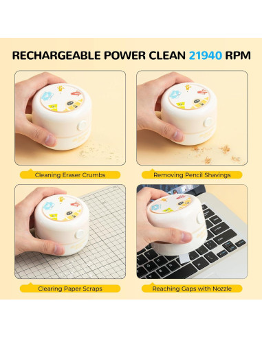 Conjunto de Papelería Eléctrica M&G HAPS2612 - Sacapuntas, Borrador y Aspiradora