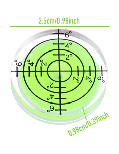 Juego de 6 Niveles de Burbuja Pequeños BOHUIZ 3.2cm Verde 2