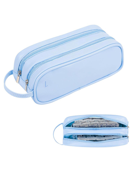 Estuche Organizador de Lentes de Contacto Diarios Azul - Almacenamiento para 60 Lentes