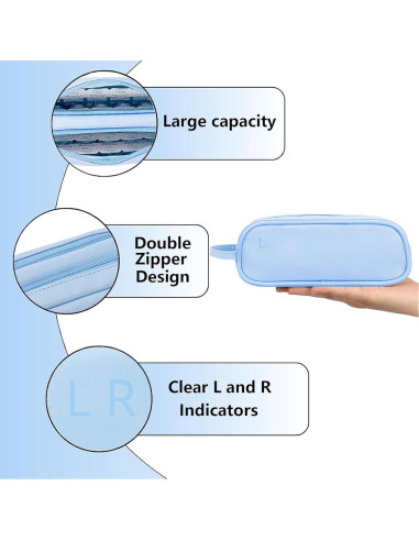 Estuche Organizador de Lentes de Contacto Diarios Azul - Almacenamiento para 60 Lentes