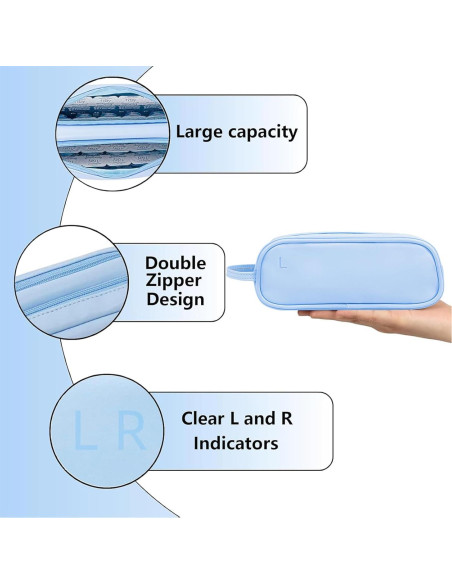 Estuche Organizador de Lentes de Contacto Diarios Azul - Almacenamiento para 60 Lentes