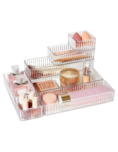 Organizadores de Cajones Vtopmart 7 PCS Transparentes 4 Tamaños