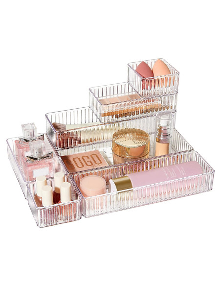 Organizadores de Cajones Vtopmart 7 PCS Transparentes 4 Tamaños