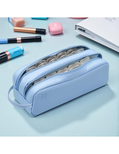 Estuche Organizador de Lentes de Contacto Diarios Azul - Almacenamiento para 60 Lentes