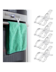 Clips de Toalla de Cocina NiHome 4 Piezas Transparentes