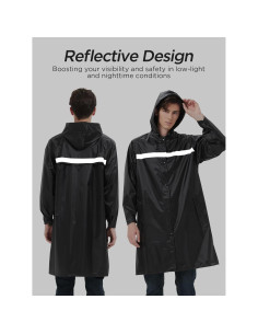 Abrigo de Lluvia Impermeable ProHydra XL Negro con Capucha 2