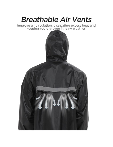 Abrigo de Lluvia Impermeable ProHydra XL Negro con Capucha