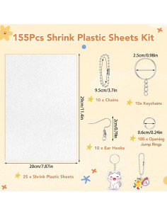 Kit de Hojas de Plástico Retráctil Prudiut 155 Pcs DIY Manualidades 2