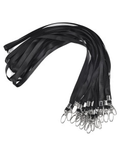 20 Cintas de Cuello Nylon Negro CaseBuy con Gancho Giratorio