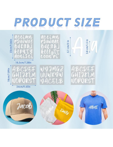 Letras de Planchar Harloon 8 Hojas 24x18 cm Blancas DIY