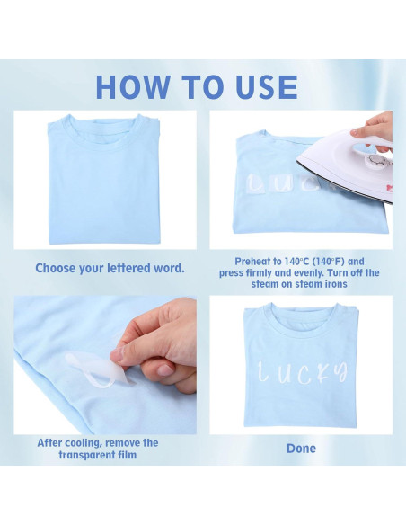 Letras de Planchar Harloon 8 Hojas 24x18 cm Blancas DIY