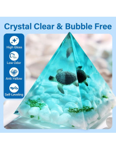 Kit de Resina Epoxy Completo LET'S RESIN 16oz con Moldes y Flores 2