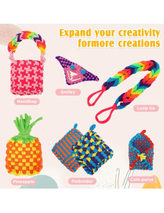 Kit de Telar para Tejer QXHOL con 224 Cuerdas de Nylon 2