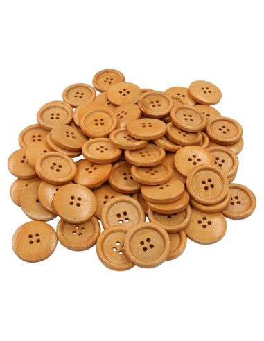 Botones de Madera Cionyce 25mm Marrón 200 Piezas Manualidades