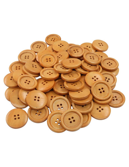 Botones de Madera Cionyce 25mm Marrón 200 Piezas Manualidades
