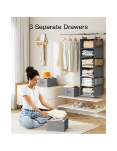 Organizador de Closet Colgante Pipishell 6 Estantes 3 Cajones 2