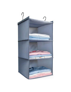 Organizador Colgante DonYeco 3 Estantes Tela Oxford Gris