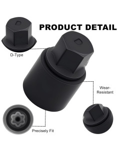 Llave de bloqueo de rueda MagiciansBox, herramienta negra 2.54cm 2