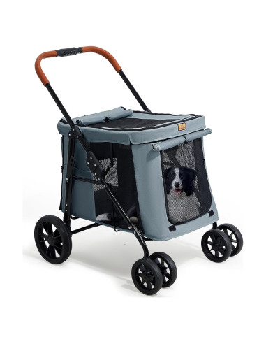 Carrito para Mascotas Canine Canyon Gris 4 Ruedas Plegable 25 kg