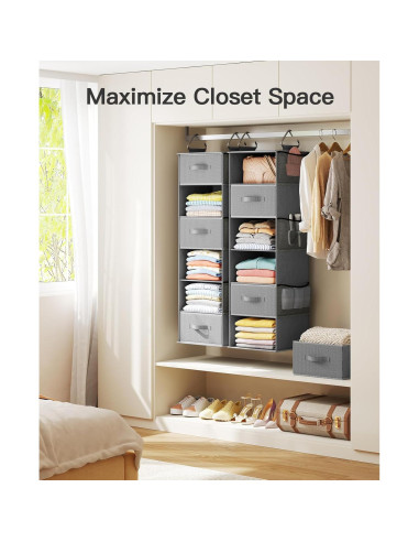 Organizador de Closet Colgante Pipishell 6 Estantes 3 Cajones