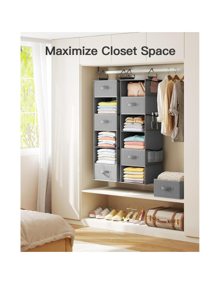 Organizador de Closet Colgante Pipishell 6 Estantes 3 Cajones