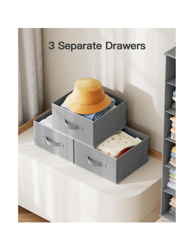 Organizador de Closet Colgante Pipishell 6 Estantes 3 Cajones