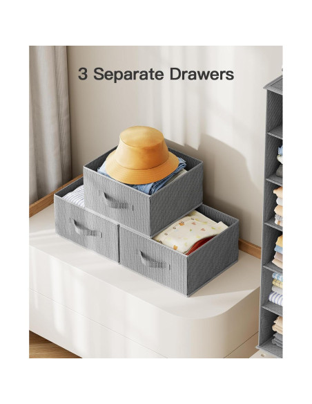 Organizador de Closet Colgante Pipishell 6 Estantes 3 Cajones