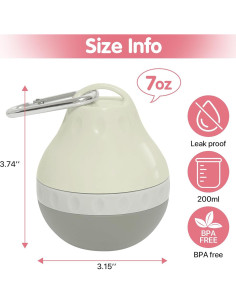 Botella de Agua para Perros DTOMCD 200ML Plegable Gris 2