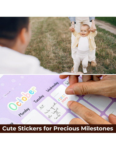 Calendario de Bebé Primer Año WOODAMORE con Stickers 27.94 cm