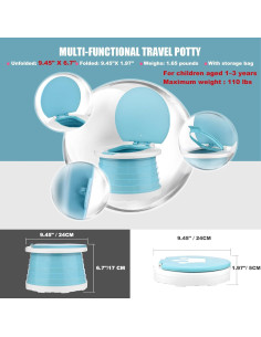 Inodoro Portátil Plegable VISATOR para Niños Azul 0.75 kg 2