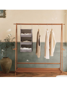 Organizador Colgante de Closet GRANNY DICE 3 Estantes Gris 2