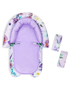 Inserto para Asiento de Auto Bebé CARUILI BW0070 Floral Púrpura