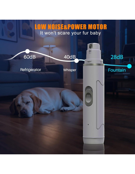 Cortador de Uñas Eléctrico Profesional Chwwen - Silencioso, Recargable, 2 Velocidades, Para Perros y Gatos